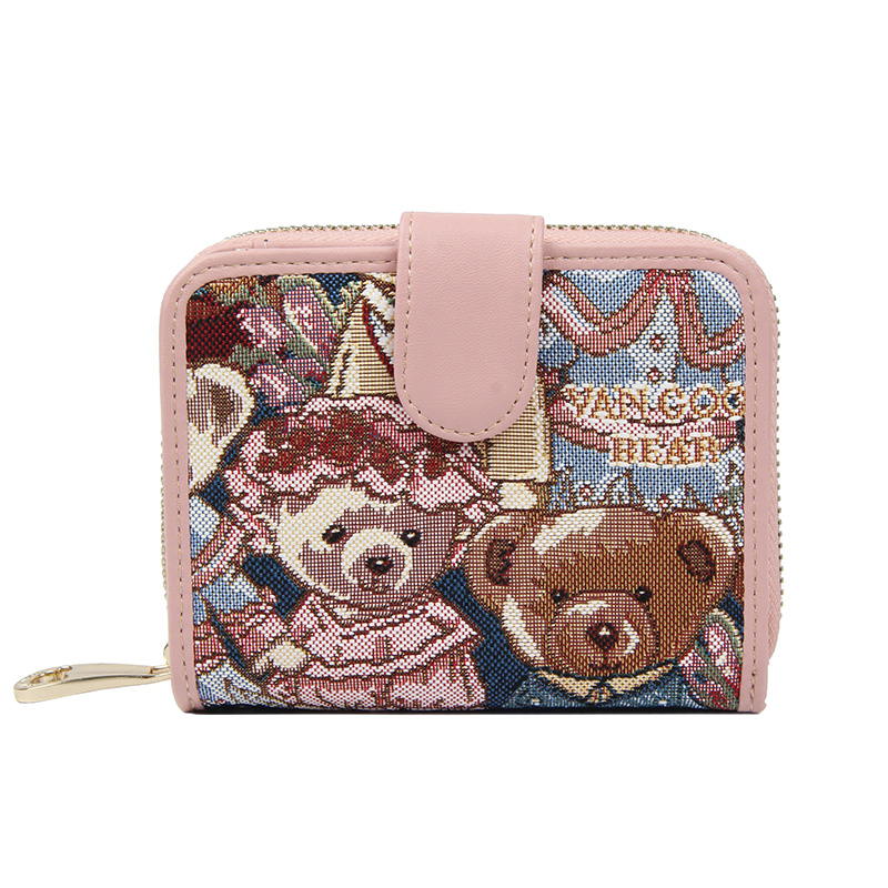 Henney Bear Vincent Bear Compact Dual-Closure Wallet HW-100
