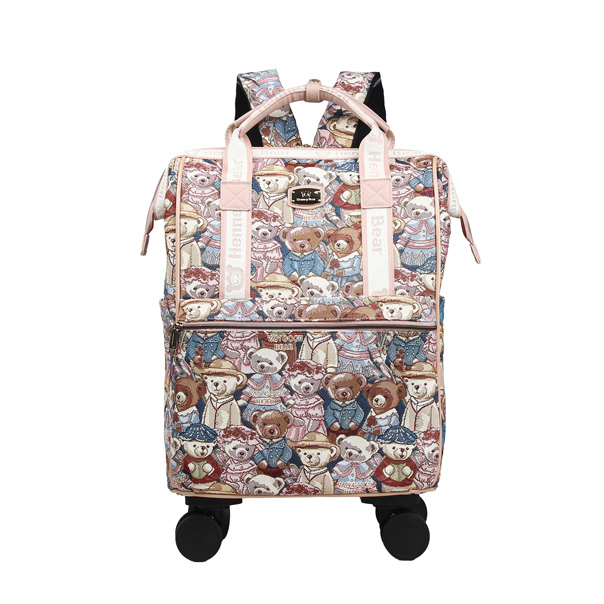 Henney Bear Vincent Bear Tapestry Rolling Backpack
