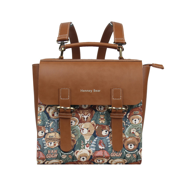Henney Bear Vincent Green Bear Tapestry Backpack