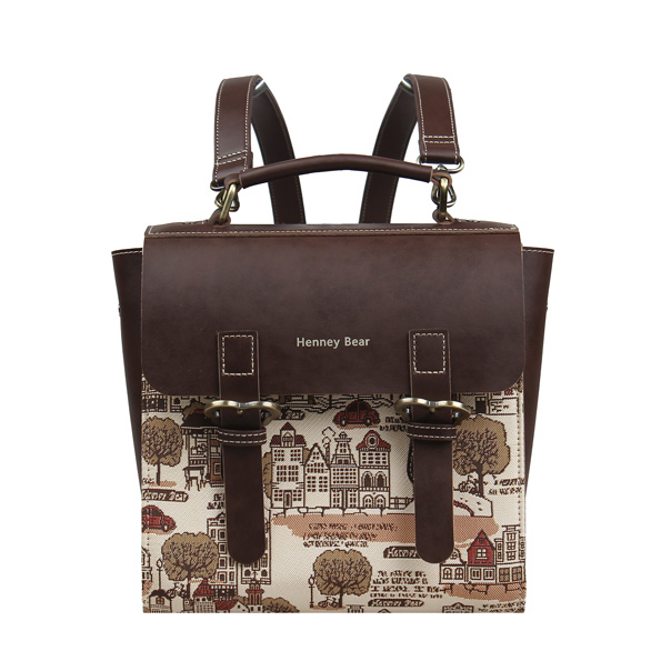 Henney Bear Vincent Green Bear Tapestry Backpack