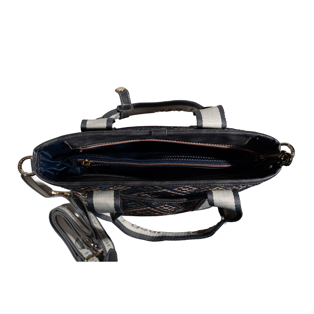 Henney Bear Vintage Check Tote Bag with Adjustable Strap H-1140