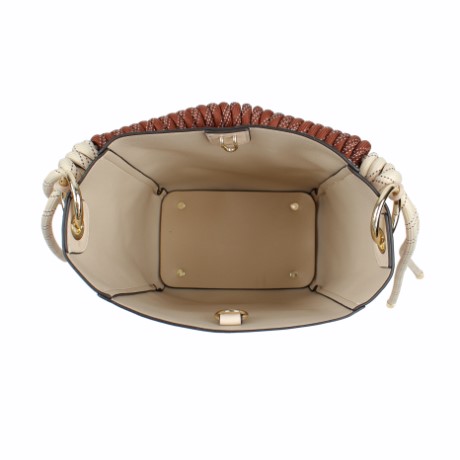 Henney Bear Vintage World Map Teddy Bucket Bag with Pouch – H-827