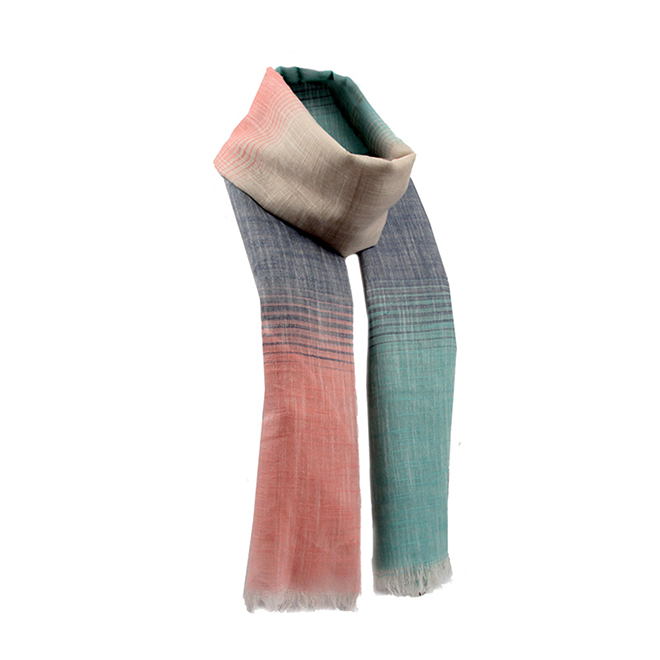 Hijab Scarf Cotton Linen Women Hijab Pink Green - HJ-005