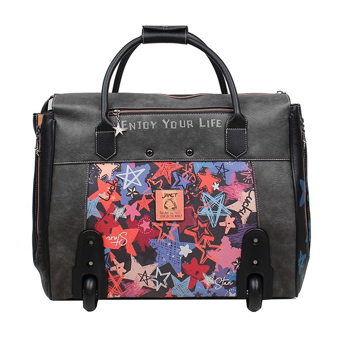 Janet Bear JL003 Paris Dream Printed Suitcase with Wheels