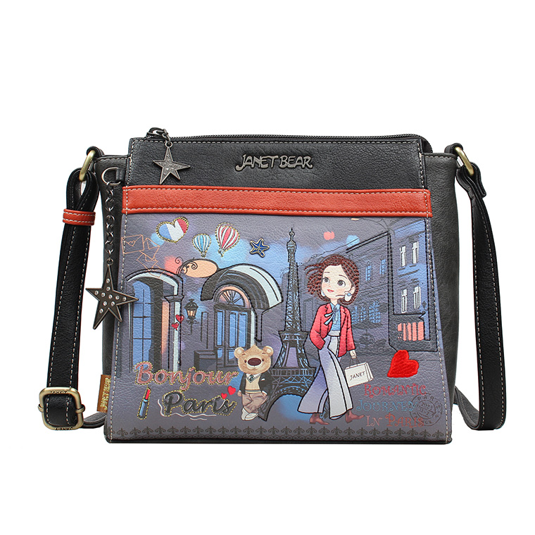 Janet Bear Paris Dream Print Crossbody - J-088