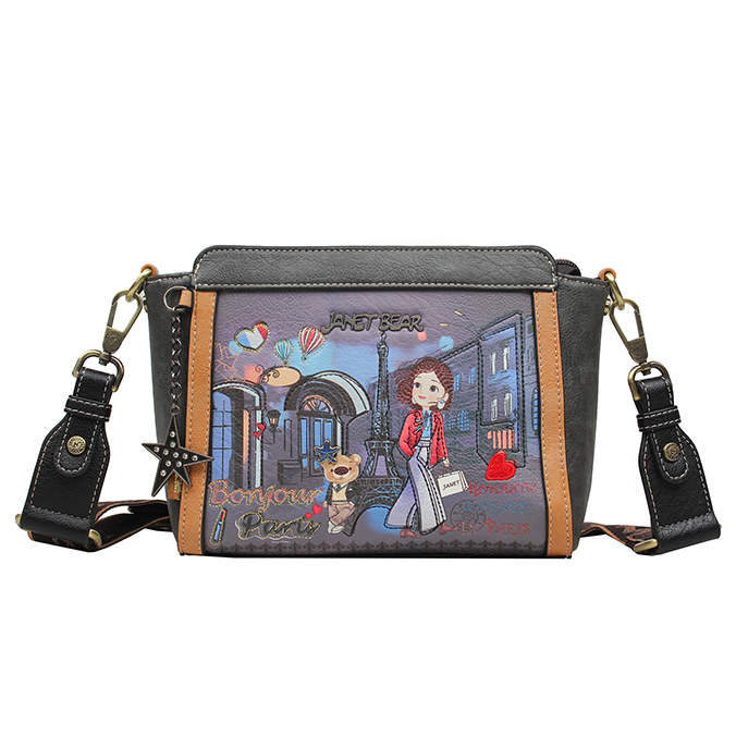 JANET Vegan leather cross-body bag for women - J-067