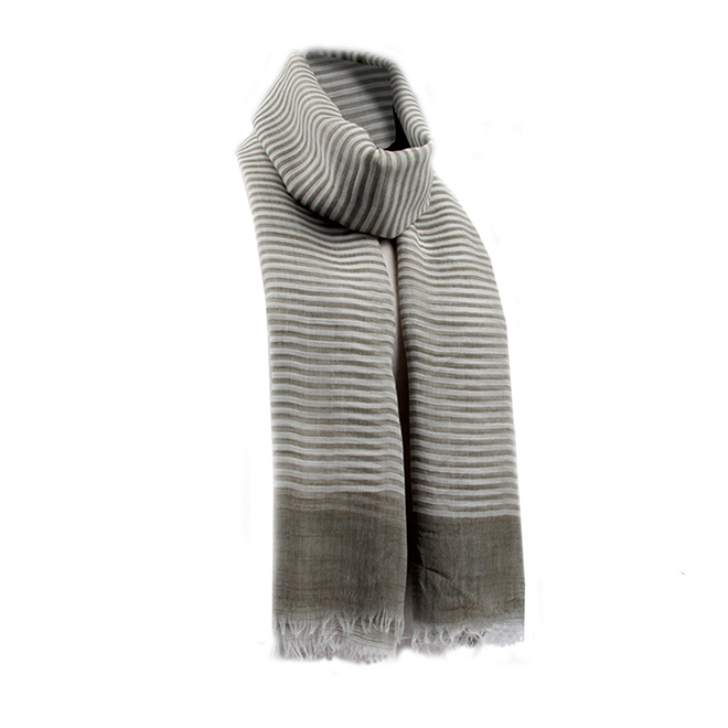 Strip Design Fashion Pleated Shawl Hijab Scarf Cotton Linen Muslim Women Hijab - HJ-005