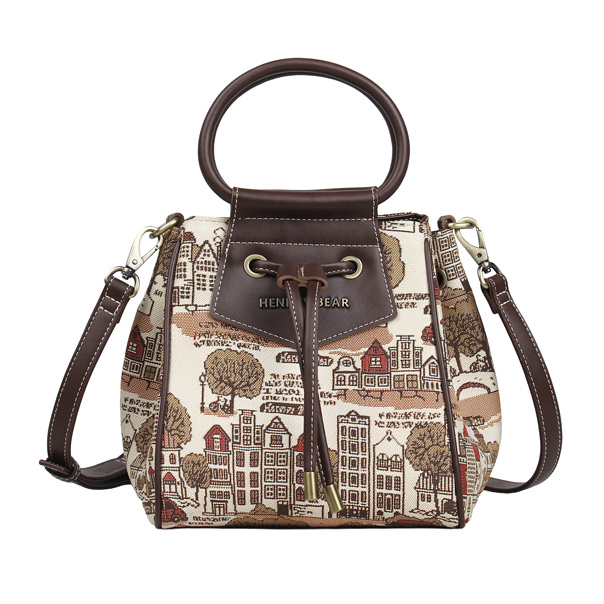 Tree in Fall Tapestry Bucket Shoulder Bag