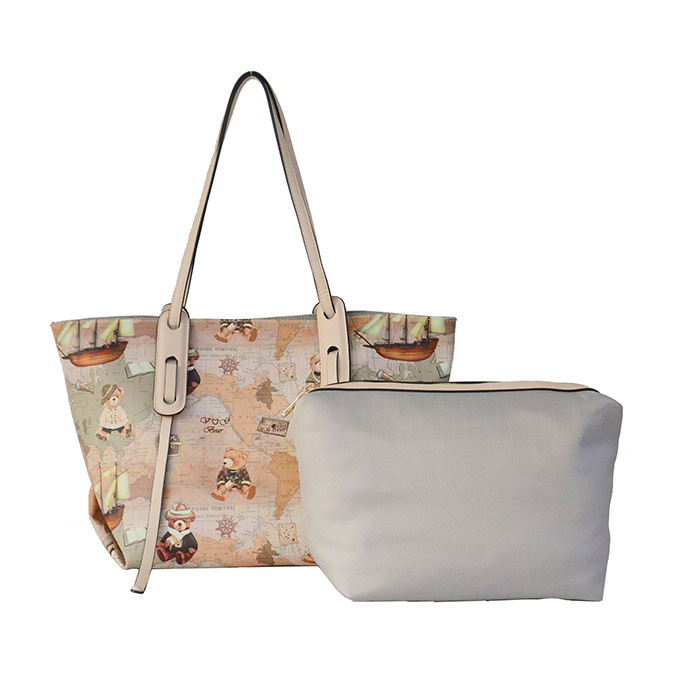 Van Gogh Bear Women's Tote Bag Set VGBTT016MX Beige Map - H-826A