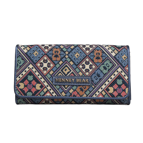 Vintage Check Tapestry Long Purse Bag