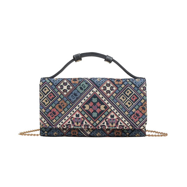 Vintage Check Tapestry Purse Bag