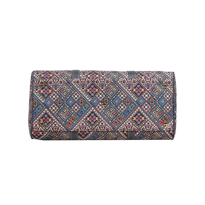 Vintage Check Weekender with Shoulder Strap - H-164