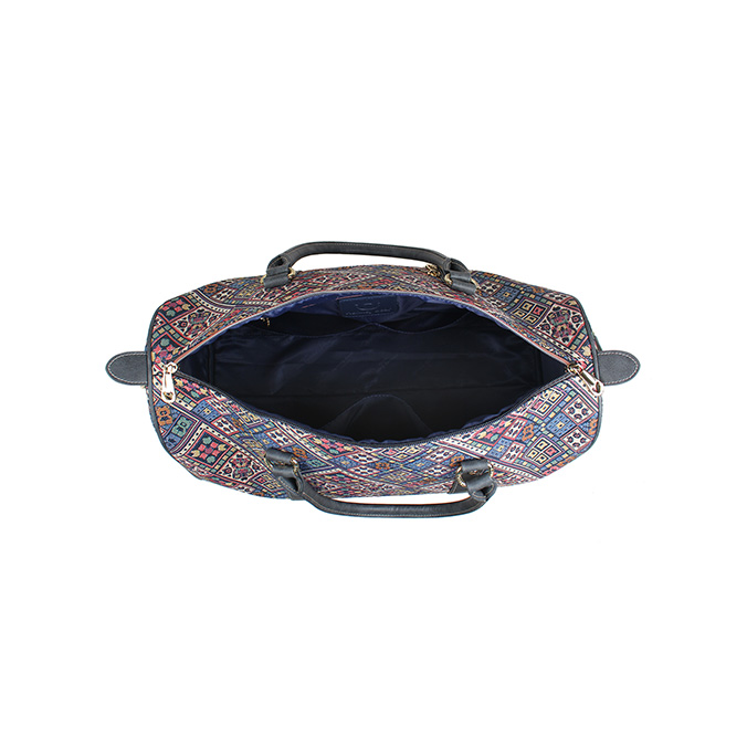 Vintage Check Weekender with Shoulder Strap - H-164